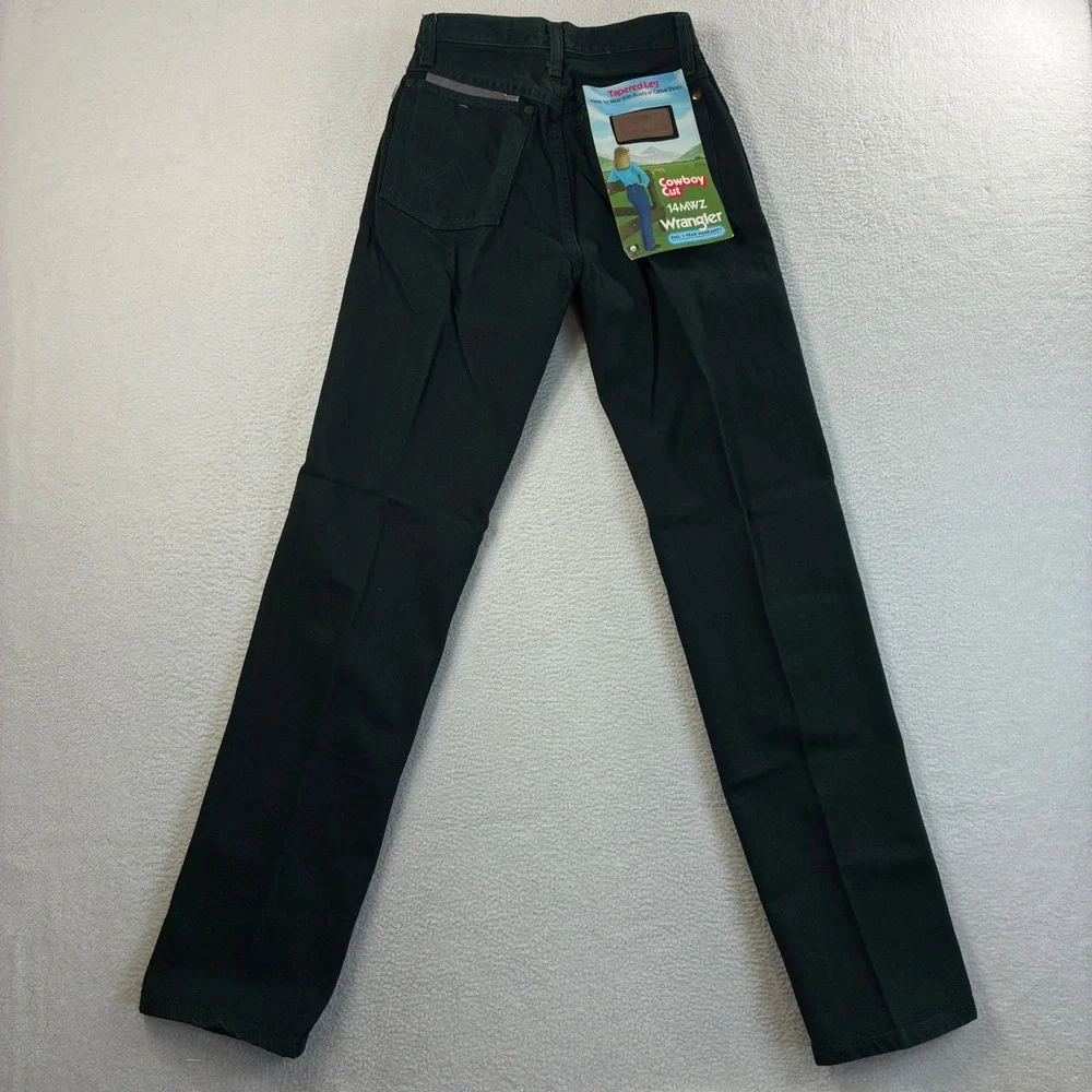 Wrangler Cowboy Cut 14MWZ Tapered Leg Jeans Women 1x34 Green Vintage Cowgirl NWT - Picture 2 of 9